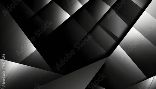 black white abstract background geometric shape lines triangles 3d effect light glow shadow gradient dark grey silver modern futuristic