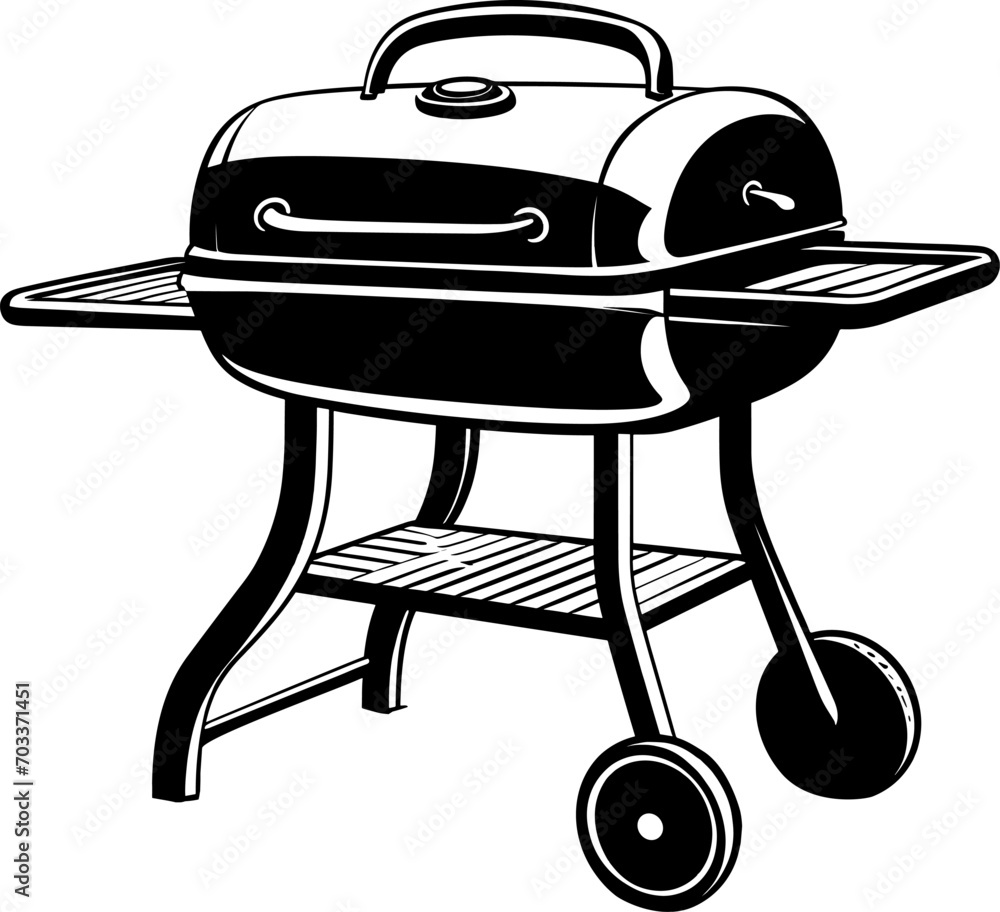barbecue grill on a white background. AI generated illustration. barbecue grill on a white background. AI generated illustration.