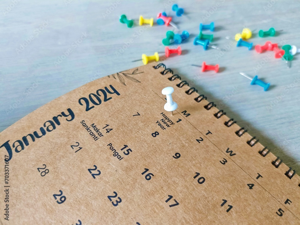 2024 January months calendar business event reminder plan concept Stock