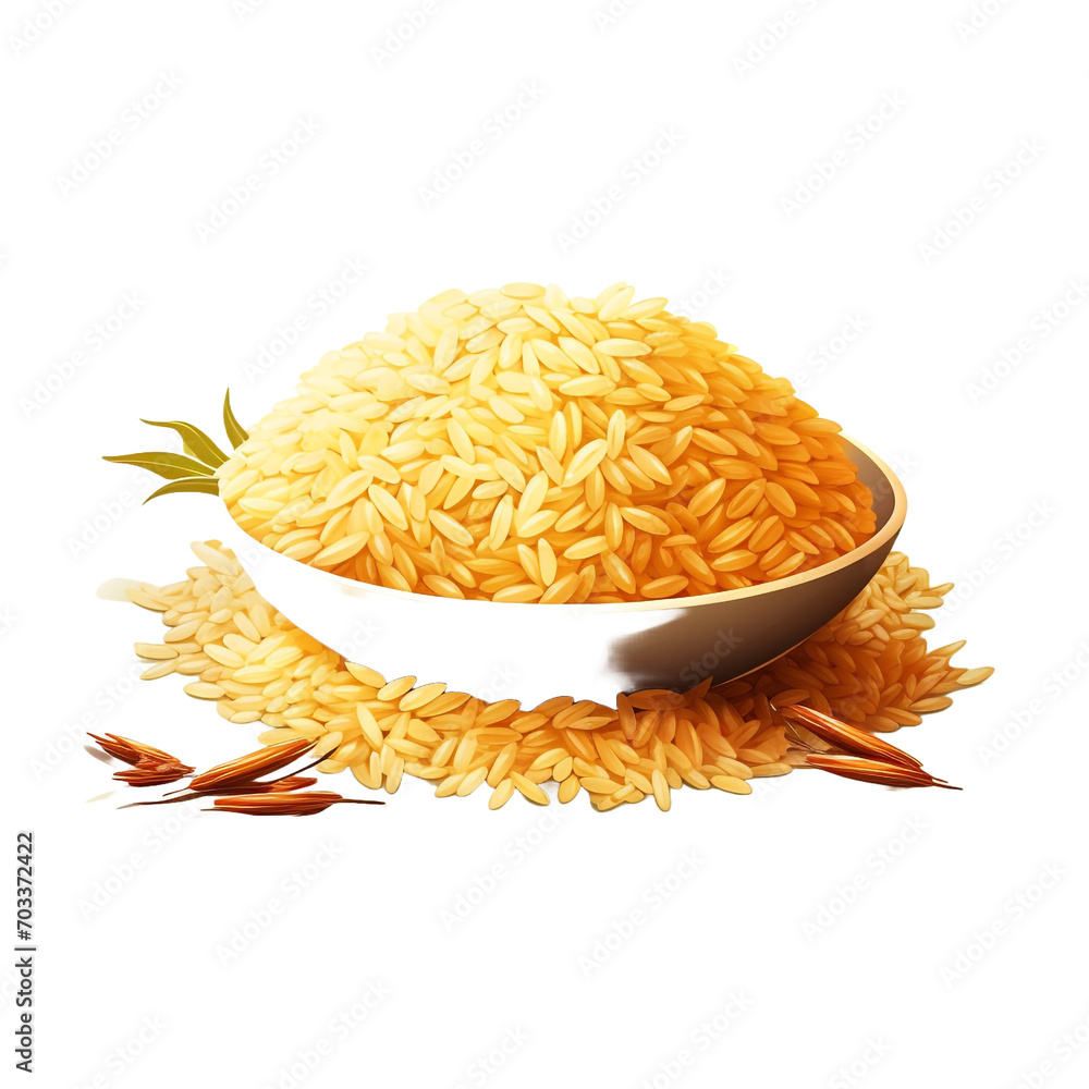 Fototapeta premium Glorified rice isolated on transparent background