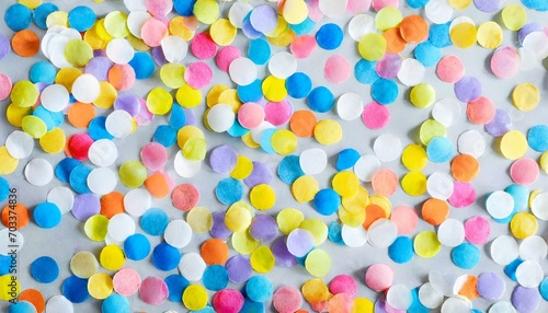confetti colorful dots view from above on a light background top view full frame
