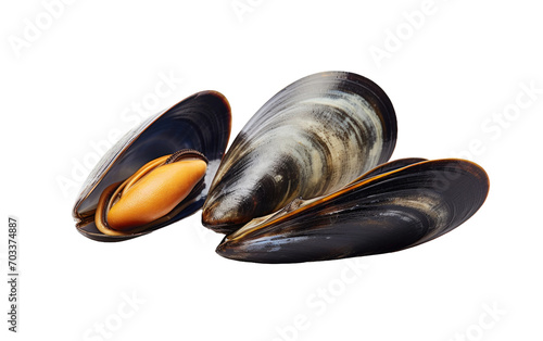 Exploring the Natural Beauty of a Mussel in a Realistic Photo Isolated on Transparent Background.