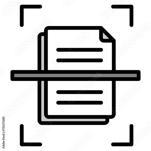 Scan Document Icon Element For Design