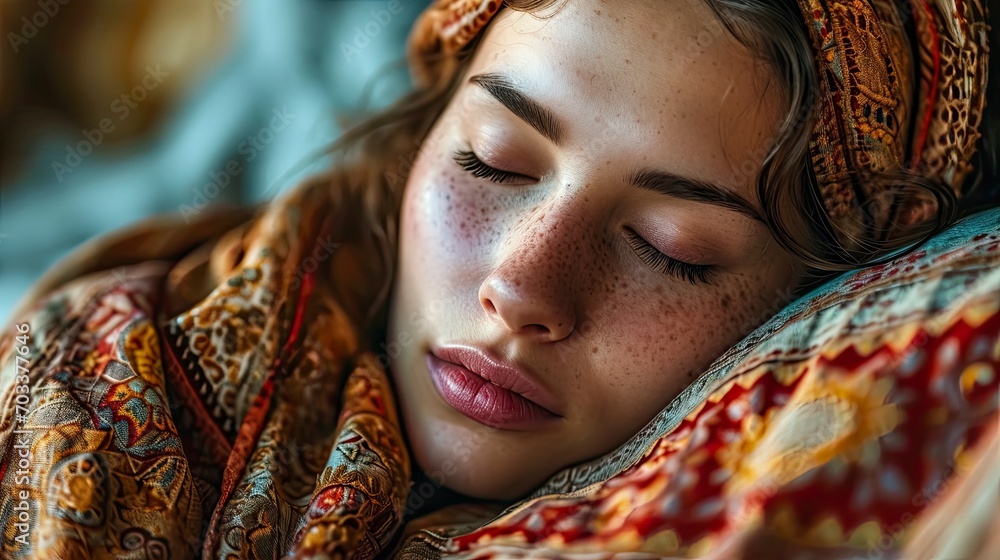 Woman Arab Appearance Can Finally Sleep, Background HD For Designer