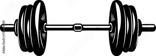 silhouette barbell on a white background, vector illustration. AI generated illustration.