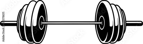 silhouette barbell on a white background, vector illustration. AI generated illustration.
