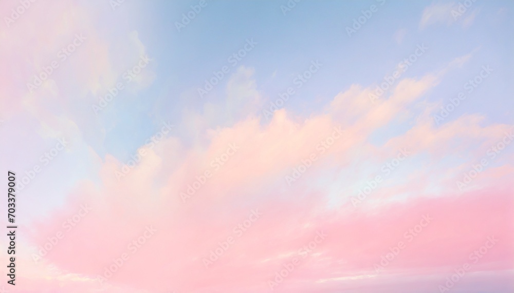 Fototapeta premium pink clouds on a blue sky dawn hues baby pink soft light wallpaper background