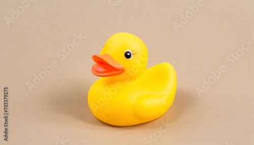 cute yellow rubber duck isolated over background
