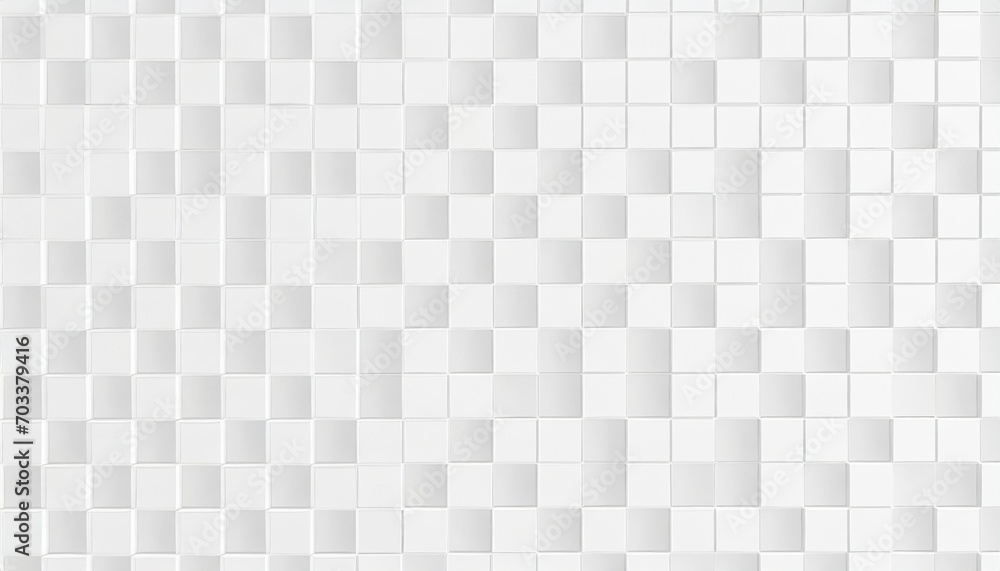 randomly positioned and scaled white cube boxes block background wallpaper banner geometry pattern - obrazy, fototapety, plakaty 
