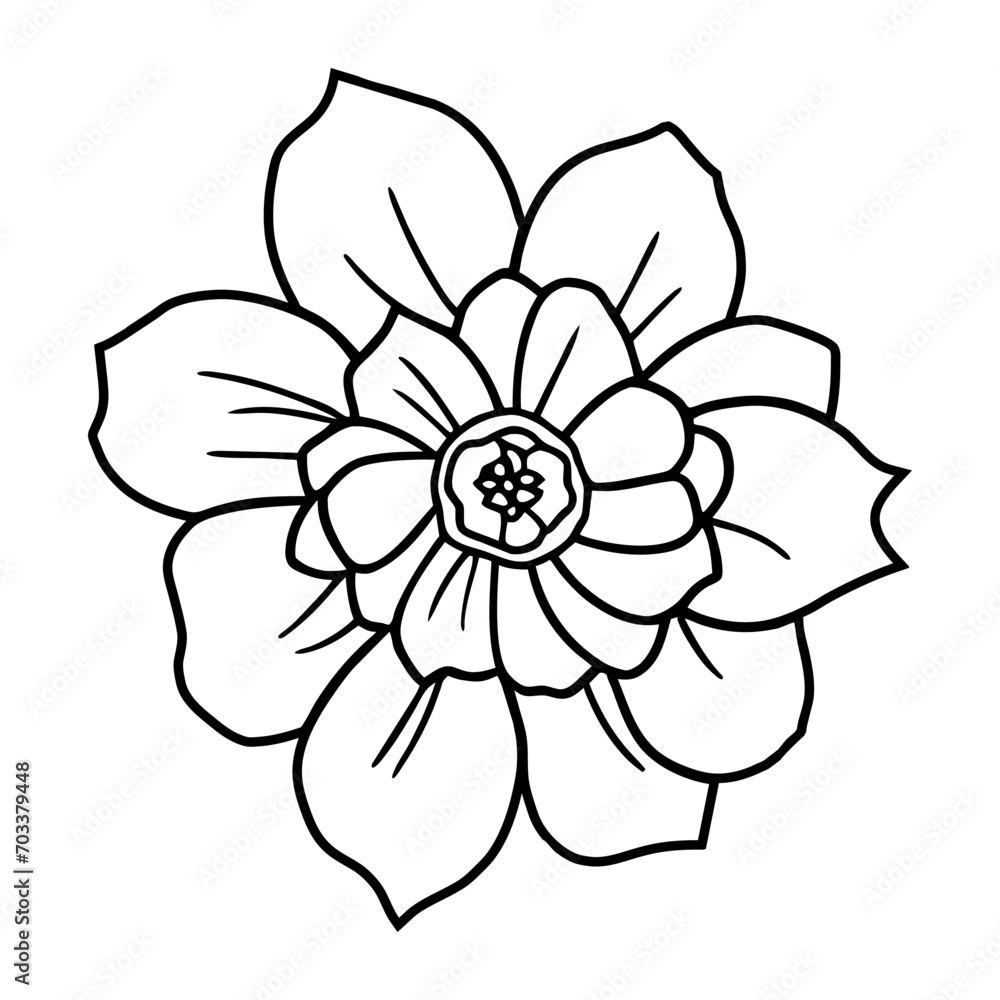 Hand drawn simple flower illustration Hand drawn simple flower illustration