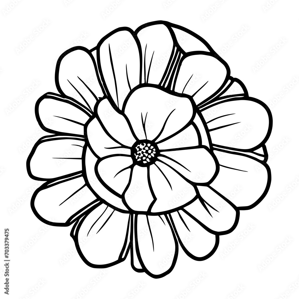 Hand drawn simple flower illustration Hand drawn simple flower illustration