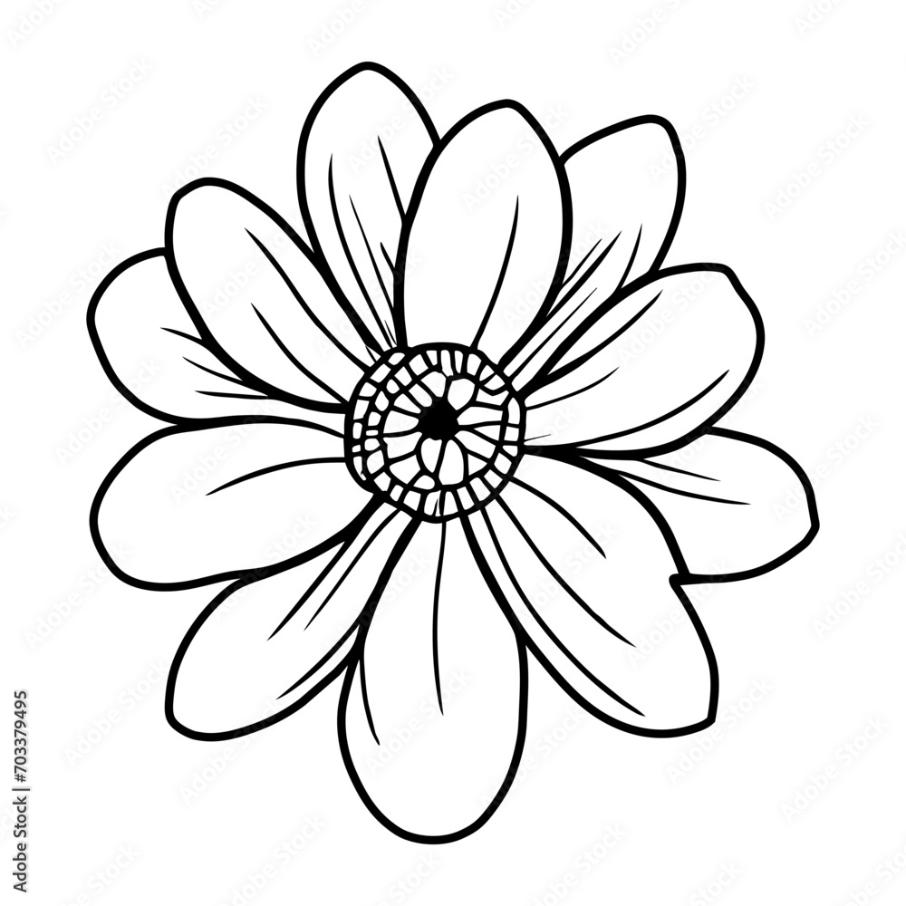 Hand drawn simple flower illustration Hand drawn simple flower illustration
