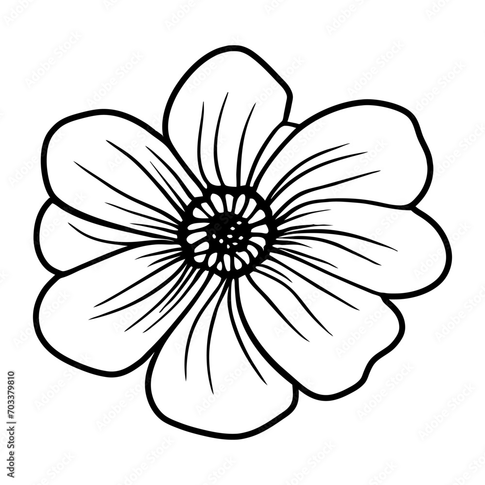 Hand drawn simple flower illustration Hand drawn simple flower illustration