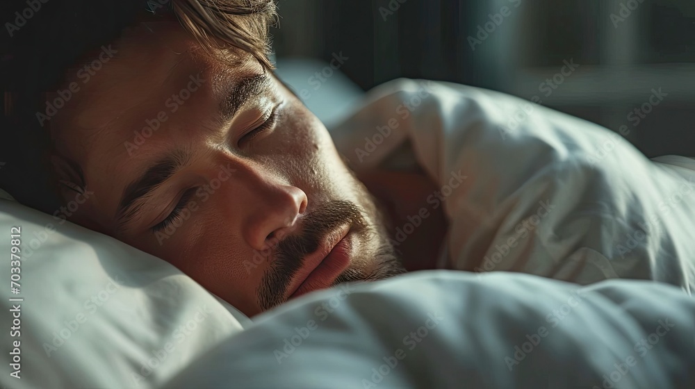 Young Man Trying Sleep Pillow Over, Background HD For Designer Young Man Trying Sleep Pillow Over, Background HD For Designer