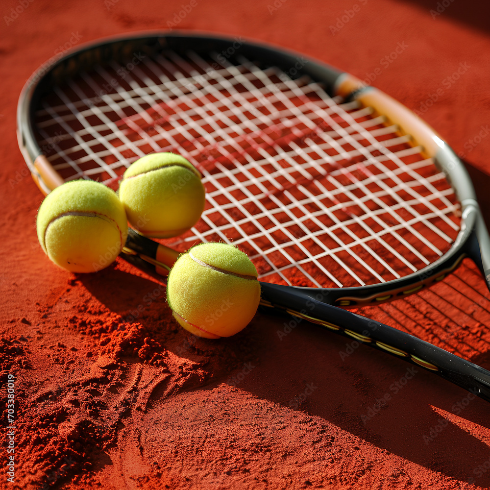 Tennis racket and balls icon, sport