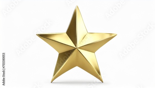 3d rendered gold star isolated on white