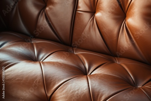 brown leather upholstery photo