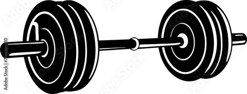silhouette barbell on a white background, vector illustration. AI generated illustration.
