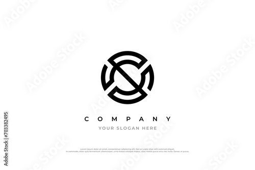 Initial Letter NS Logo or SN Logo Design Vector