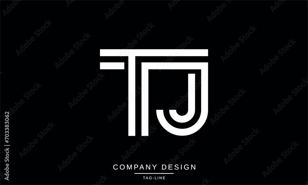TJ, JT, Abstract Letters Logo Monogram TJ, JT, Abstract Letters Logo Monogram