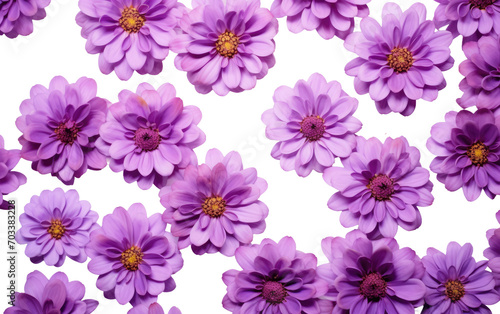 Authentic Image Featuring the Softness of Purple Zinnia in a Seamless Composition Isolated on Transparent Background.