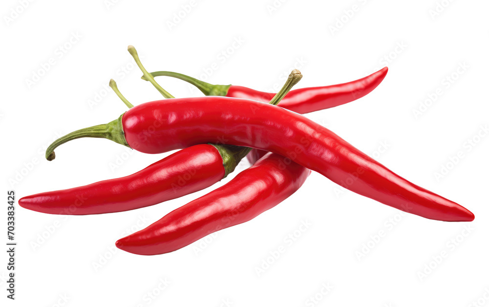 Astral Elegance in the World of Red Chillies Isolated on Transparent Background.