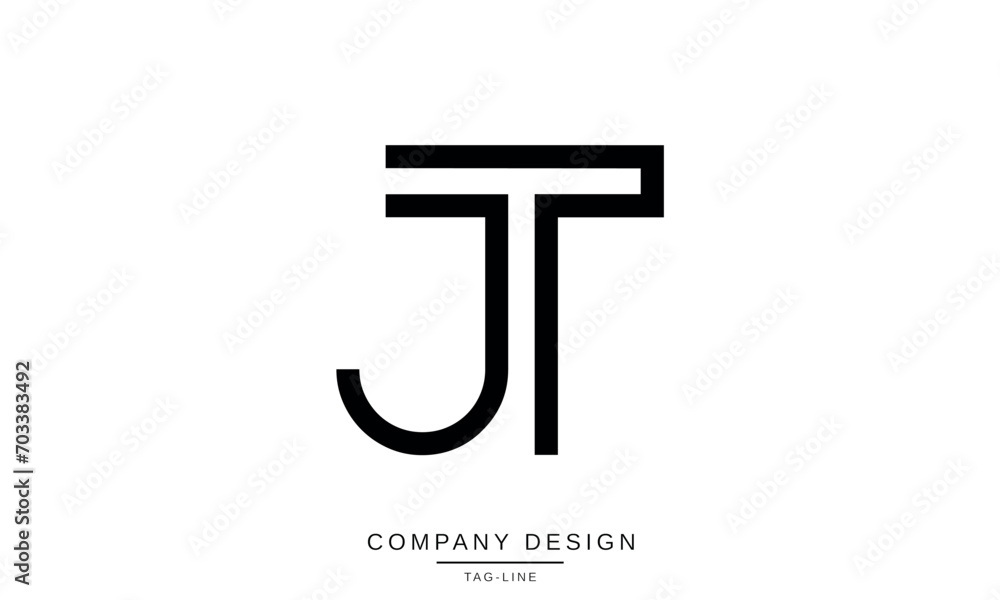 TJ, JT, Abstract Letters Logo Monogram TJ, JT, Abstract Letters Logo Monogram