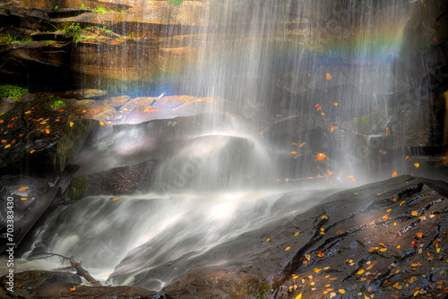 Obraz na plátne A series of three falls that cascade 20 feet, 45 feet, and the third falling 65 feet, making this waterfall one of the highest in West Virginia