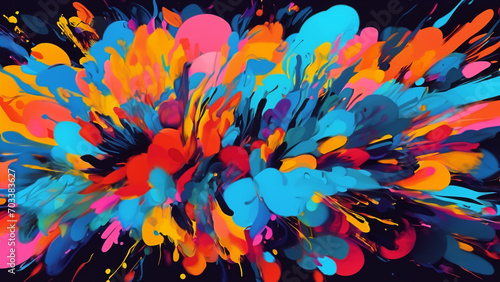 4K  wallpaper with colorful paint splatter pattern