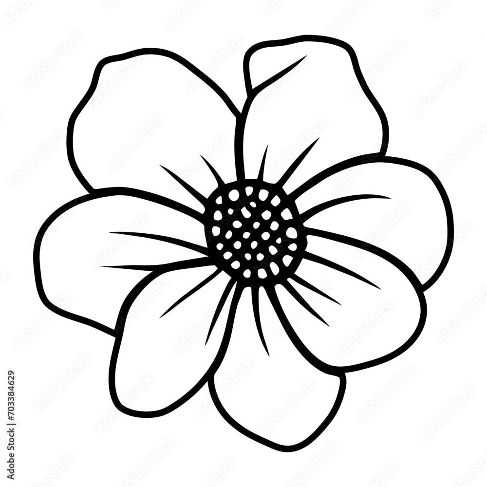 Hand drawn simple flower illustration Hand drawn simple flower illustration