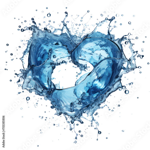 Blue heart shape made from liquid for Valentine's Day and Mother's Day