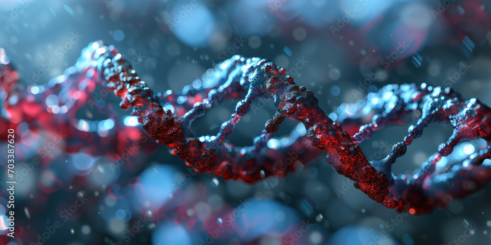 3D illustration of DNA model