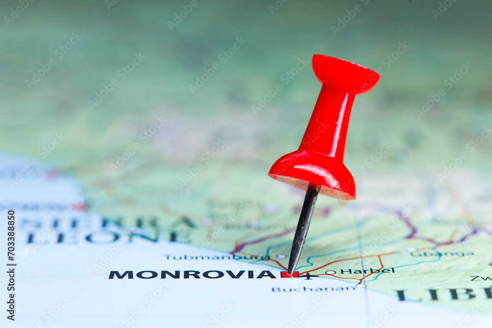 Monrovia, Liberia pin on map Monrovia, Liberia pin on map