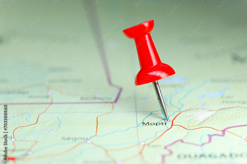 Mopti pin on map Mopti pin on map