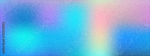 Abstract gradient background with grain texture. Vector, dreamy backdrop, neon design element. Fashionable holographic defocused texture.