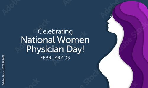 Women Physicians day is observed every year on February 3, Vector illustration