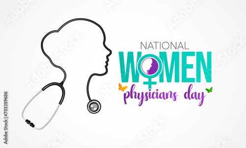 Women Physicians day is observed every year on February 3, Vector illustration
