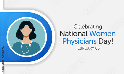 Women Physicians day is observed every year on February 3, Vector illustration