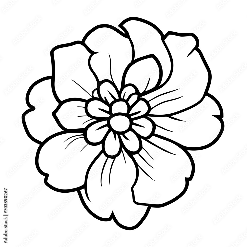 Hand drawn simple flower illustration Hand drawn simple flower illustration