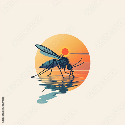 illustration logo of a mosquito