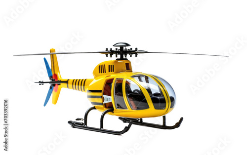 A Genuine Image Depicting the Realistic Charm of a Toy Helicopter Against a Clean White Backdrop Isolated on Transparent Background PNG.