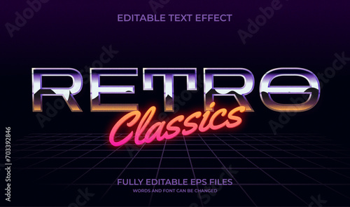 80s retro classics editable text effect