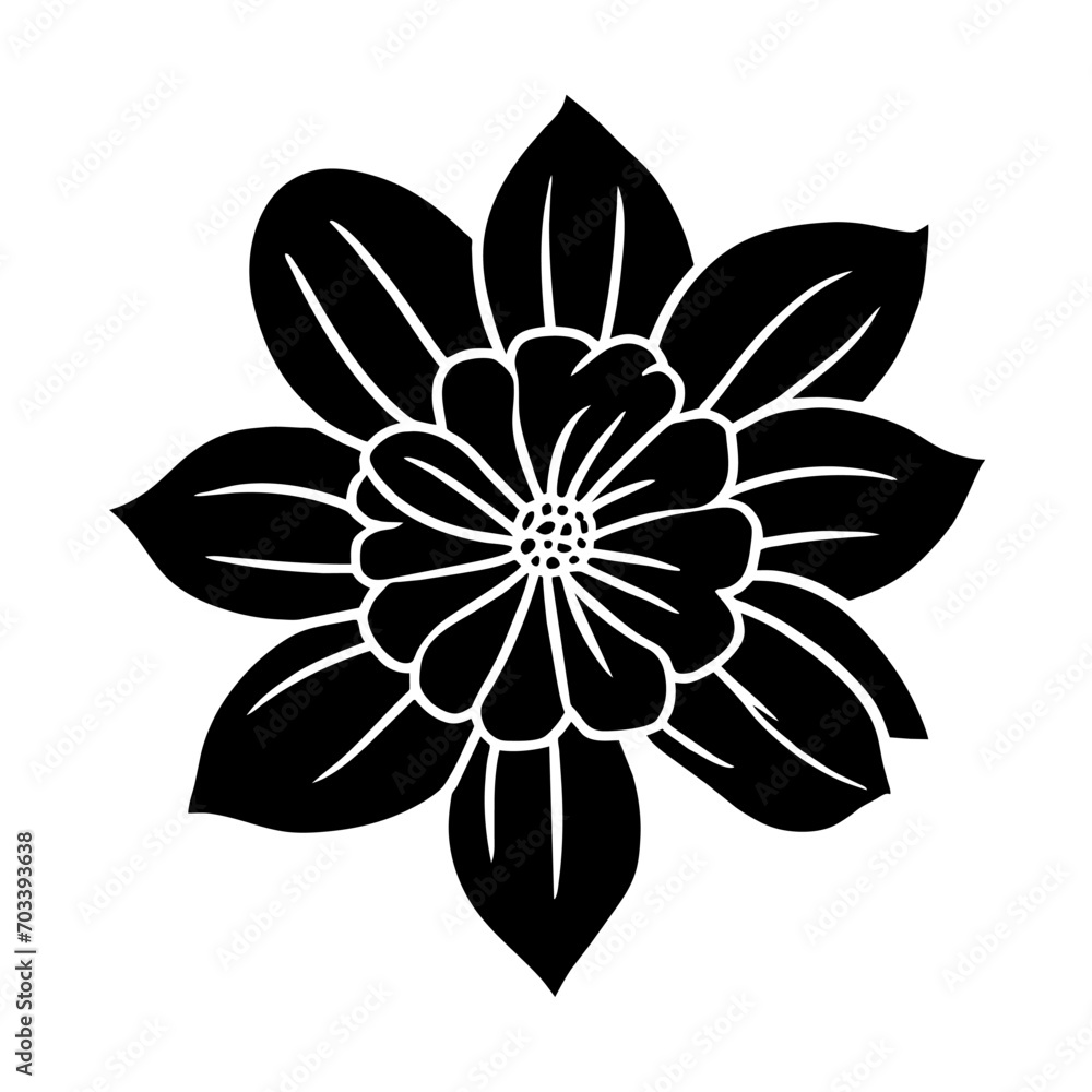 Hand drawn simple flower illustration Hand drawn simple flower illustration