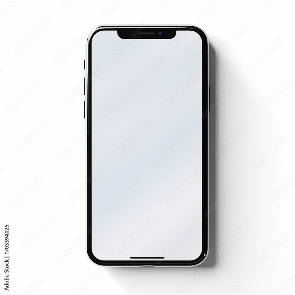 Smart phone placed on white background Smart phone placed on white background