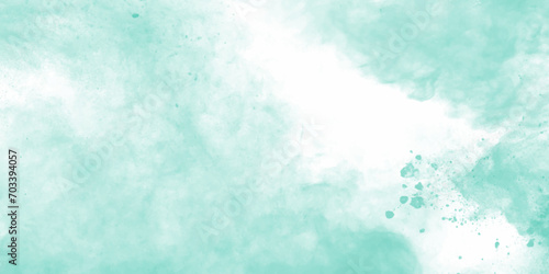 Abstract Mint Bluesky Water color background, Illustration. cloudy Minty sky background with clouds, cloudy light blue watercolor natural clouds and smoke. beautiful cloudy Mint turquoise background