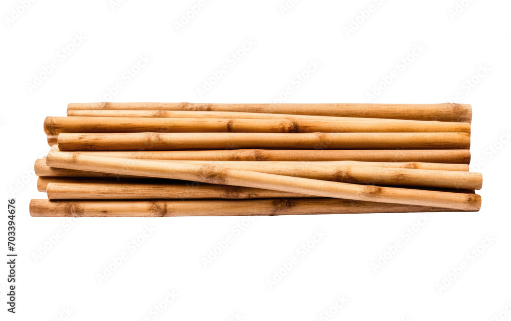 A Genuine Image Depicting the Realistic Tranquility of Wood Sticks Against a Clean White Backdrop Isolated on Transparent Background PNG.