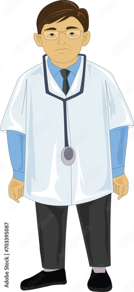 Doctor wearing stethoscope vector illustration Doctor wearing stethoscope vector illustration