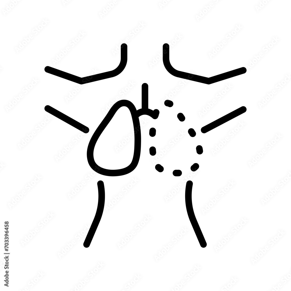 Obraz premium Human lungs linear icon. Simple line illustration. Respiratory system anatomy. Vector isolated outline drawing.