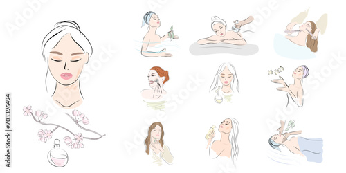 Women body care, relax, spa treatments.
