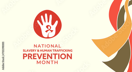 National Slavery and Human Trafficking Prevention Month. Hand drawn illustration design for advertising template, background, banner, poster